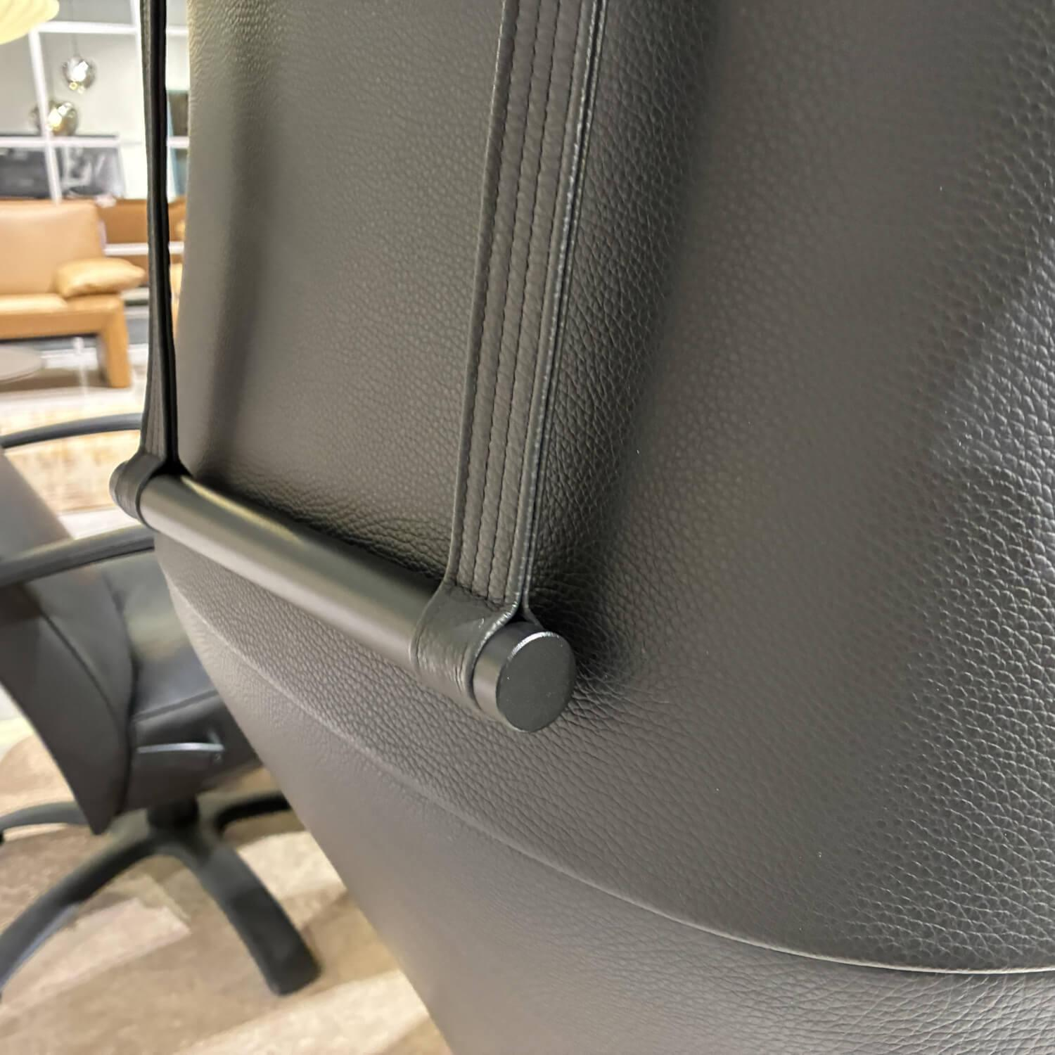 Jori - Sessel Symphony JR-7960 Mono-Move-Medi Leder Celia Nero 4-Sternfuß Schwarz Gewellt Lackiert Inkl. Kissen - 6