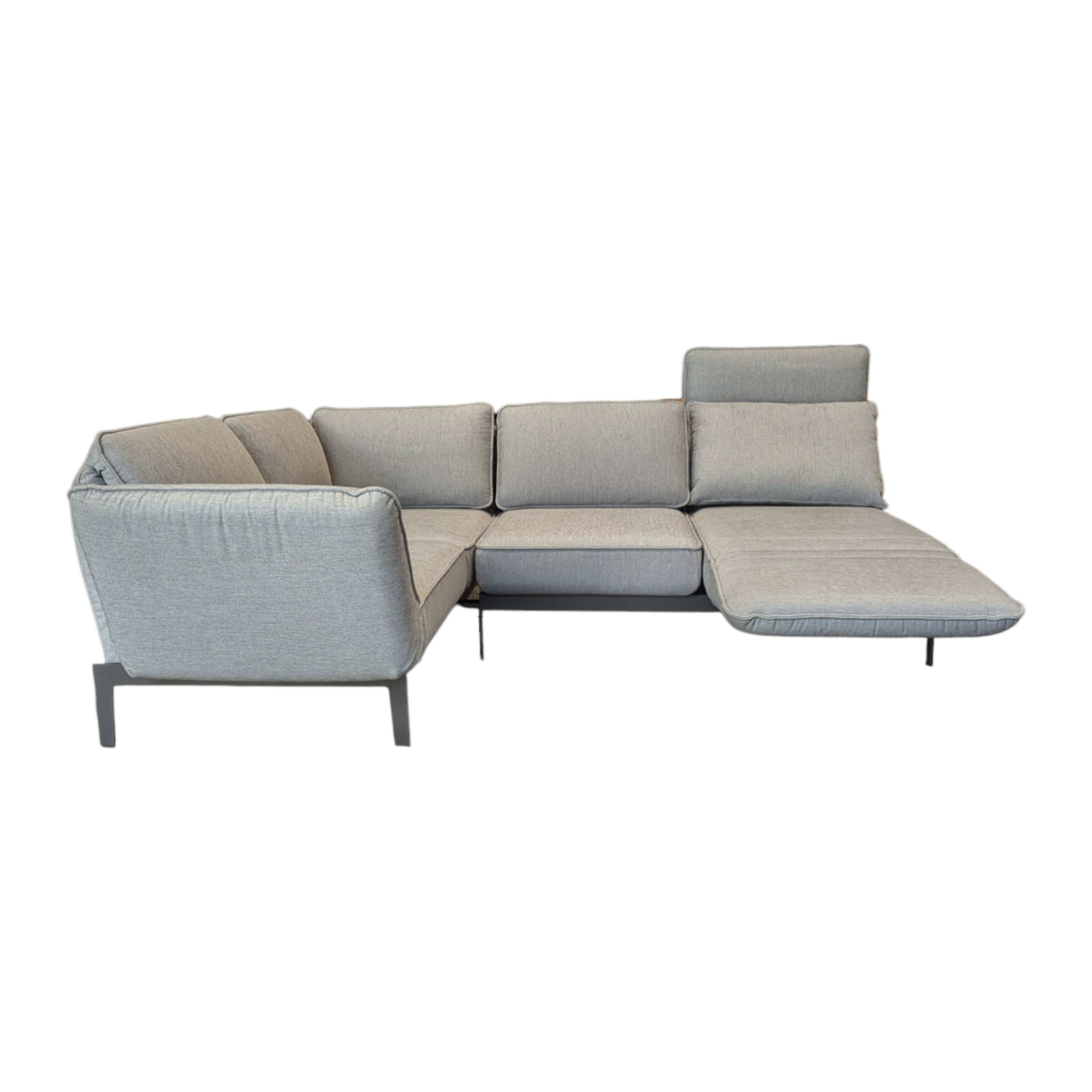 Rolf Benz - Ecksofa Mera Stoff 14.113 Silbergrau Gestell Umbragrau Außenmodule Drehbar - 1