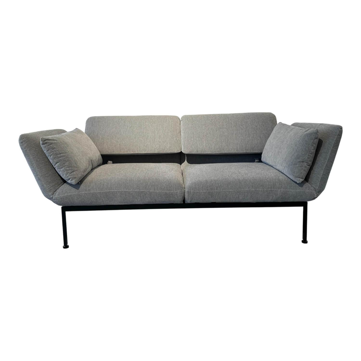 Brühl - Funktionssofa Roro Soft Medium Stoff 2065 92 Grau Gestell Metall Schwarz Pulverbeschichtet - 1