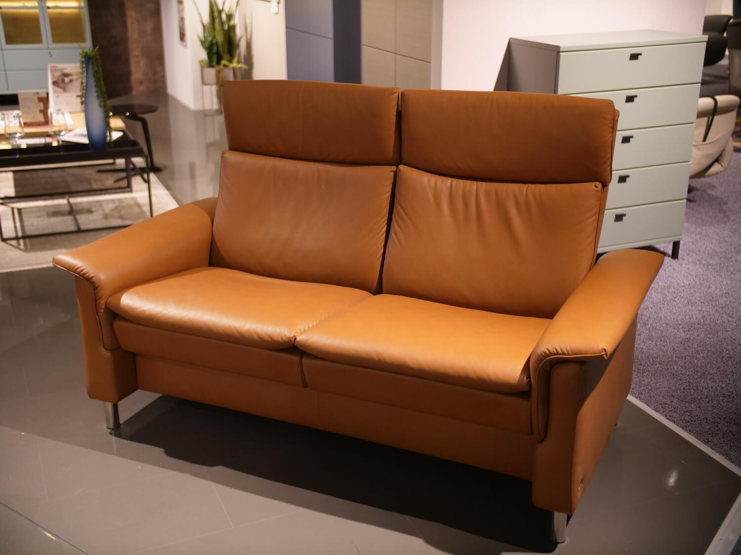 Stressless - 2-Sitzer Aurora Hoch L Leder 094 Paloma 42 Copper Fuß 010 Stahl Rund - 3