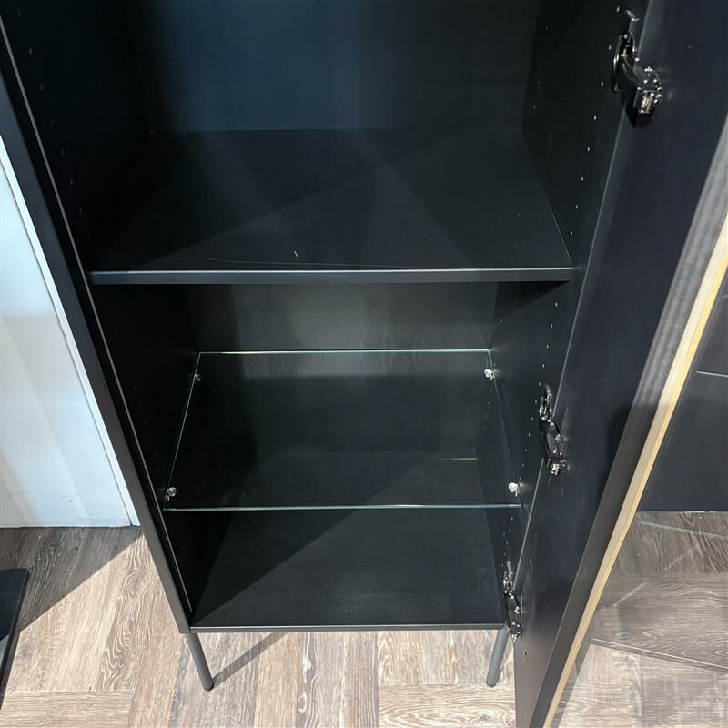 Wimmer - Highboard Wieck Buche Massiv Schwarz Absetzung Kernesche Natur Geschliffen Hartwachsöl Inklusive Beleuchtung - 4