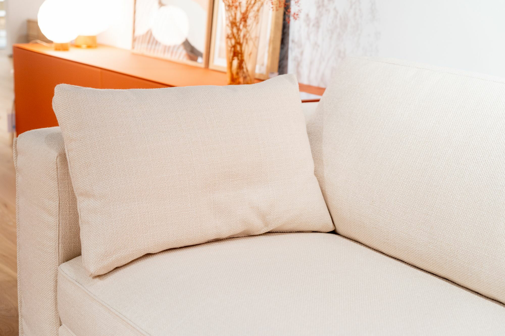 Frigerio - Sofa Davis Stoff Stoff Gavia 900 Weiß Beige Gestell Metall Brüniert - 6