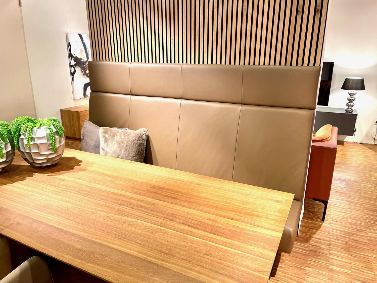 Posa - Komfort Bankteil Wandhängend Leder Terra Beige Mit Abnehmbarem Kopfteil - 1