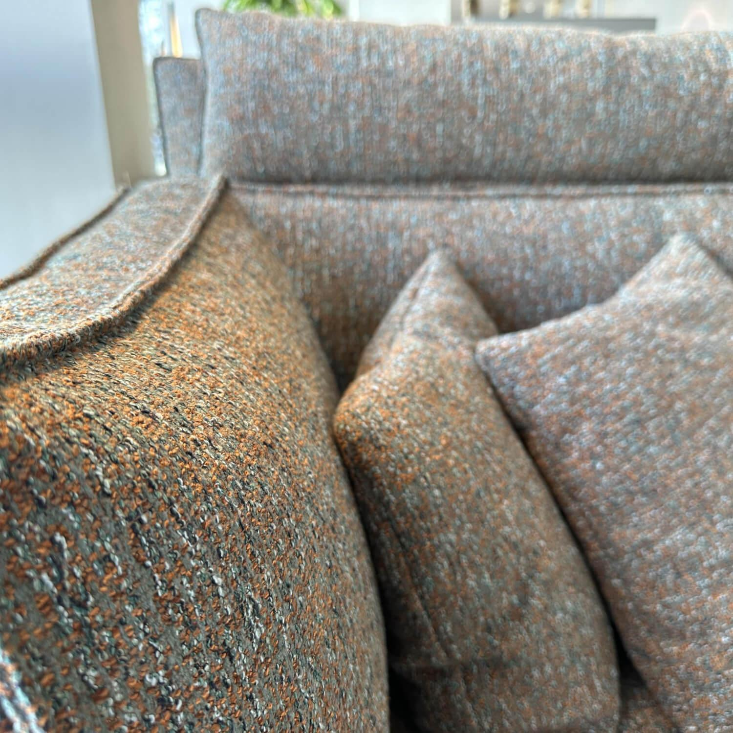 IP Design - Sofa Cube Air Fabric Alice 1750 161 Gray Blue Orange Feet Metal Black - 5