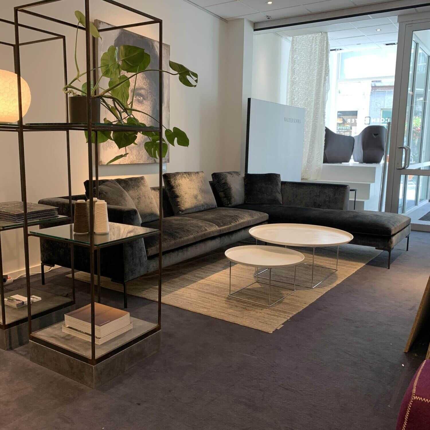 B&B Italia - Ecksofa Charles Stoff Samara Super Anthrazit Füße Edelstahl Anthrazit - 1