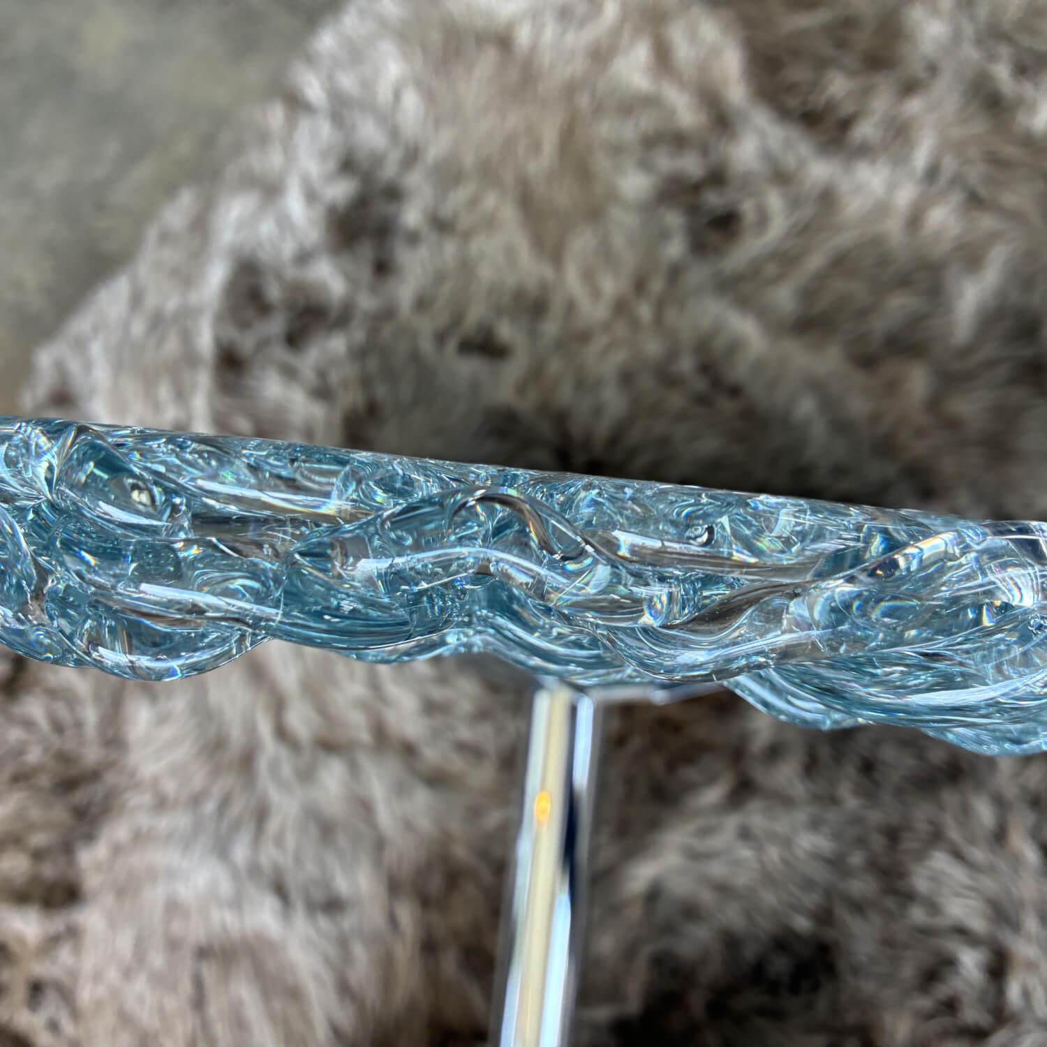 Edra - Couchtisch Diamante Platte Polycarbonat Glasgrün Sockel Metall - 7