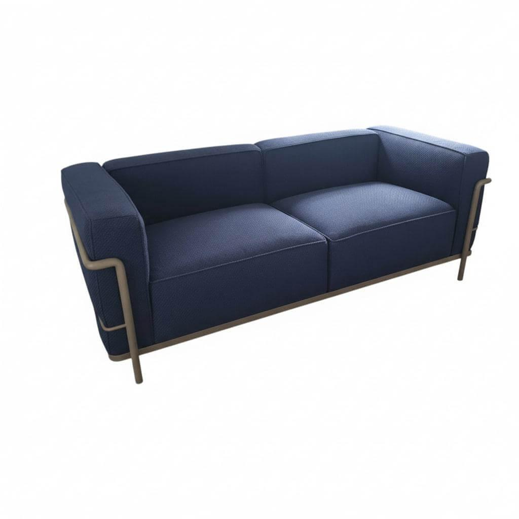 Cassina - Sofa Fauteuil Grand Comfort 2 Place Outdoor Stoff Kemi 13 L371 Blau Gestell Schlamm Geprägt - 1