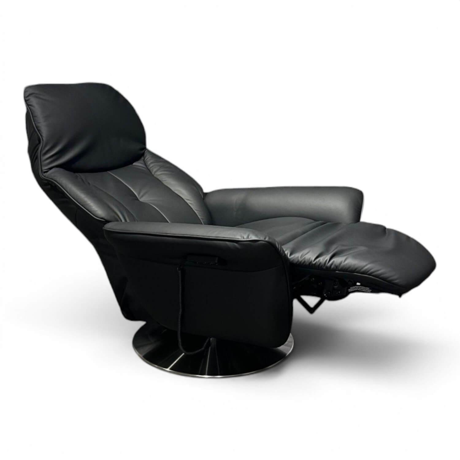 himolla - Sessel 8994 Easy Swing M Leder 24 Longlife Black Schwarz Drehteller Metall Mit Elektrischer Verstellung - 4