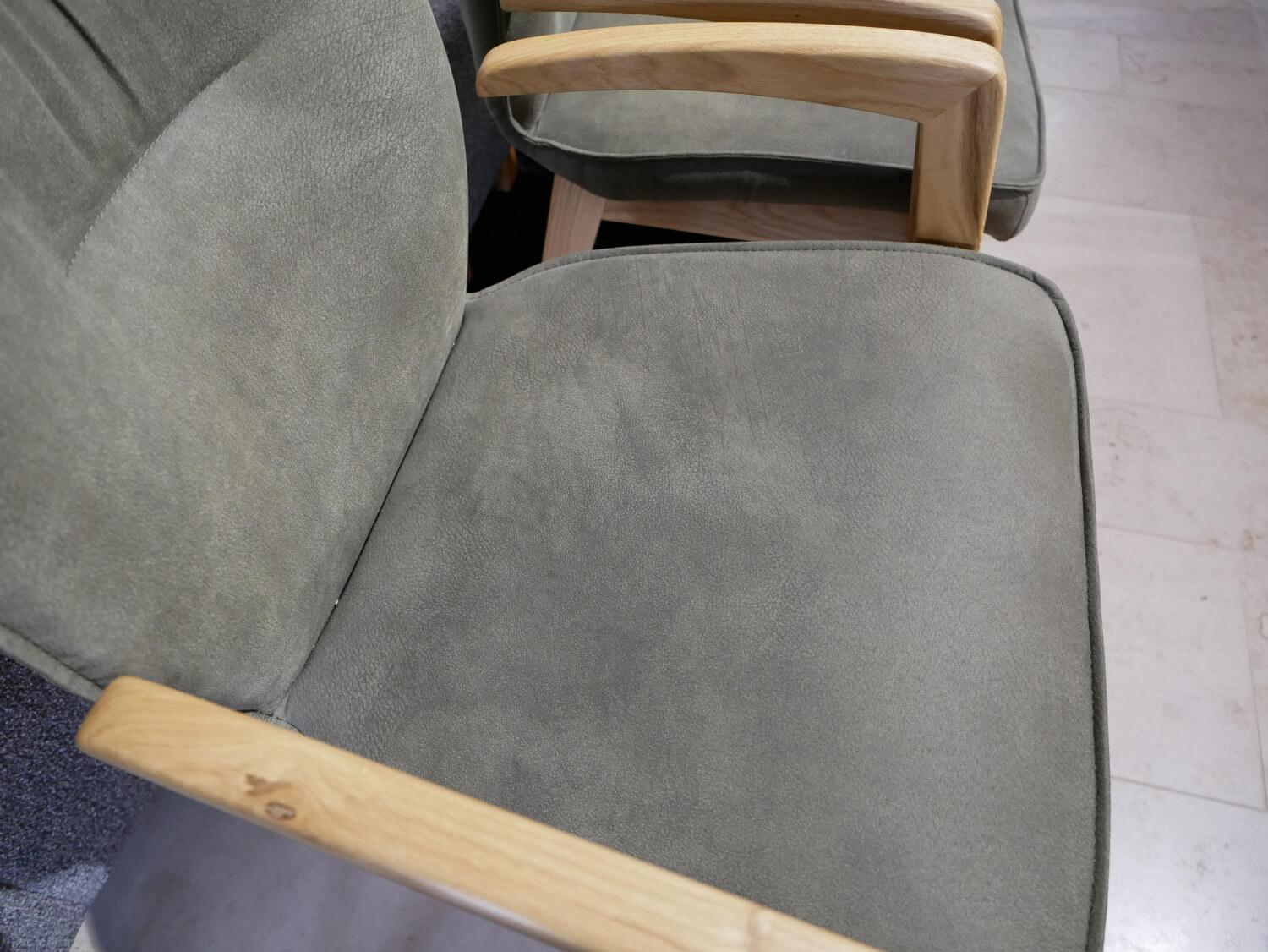 Natura - 4er-Set Armlehn-Stuhl Wilshere Stoff Microfaser Texel Grün Eiche Massiv Geölt - 3