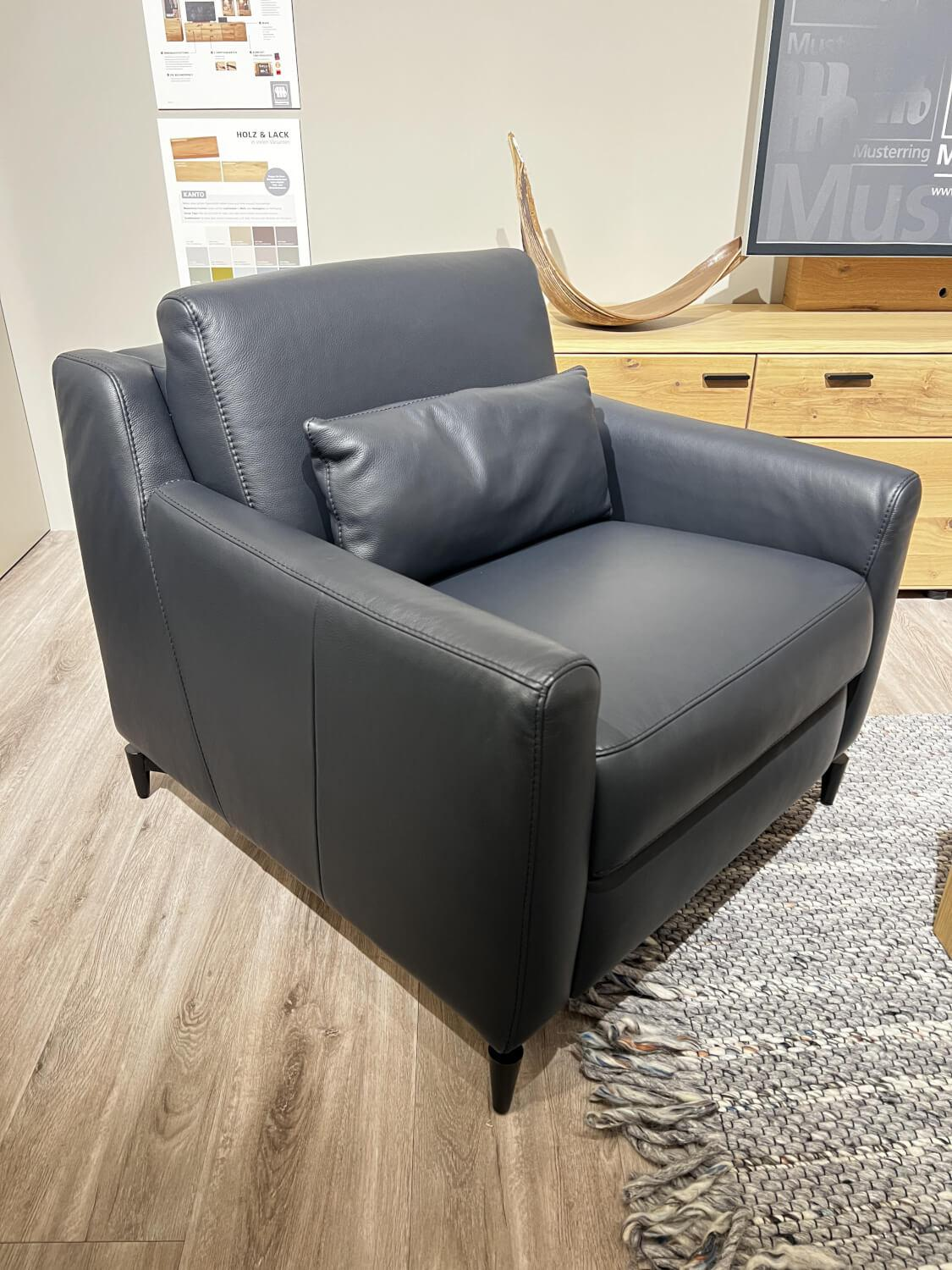 Musterring - Fauteuil MR 9120 Leder Montana Night Zwart Voeten Metaal Zwart Inclusief kussens - 4