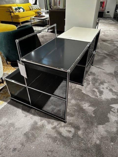 USM Haller - Schreibtisch Graphitschwarz Mit Sitzbank Und INOS Kastensystem - 4