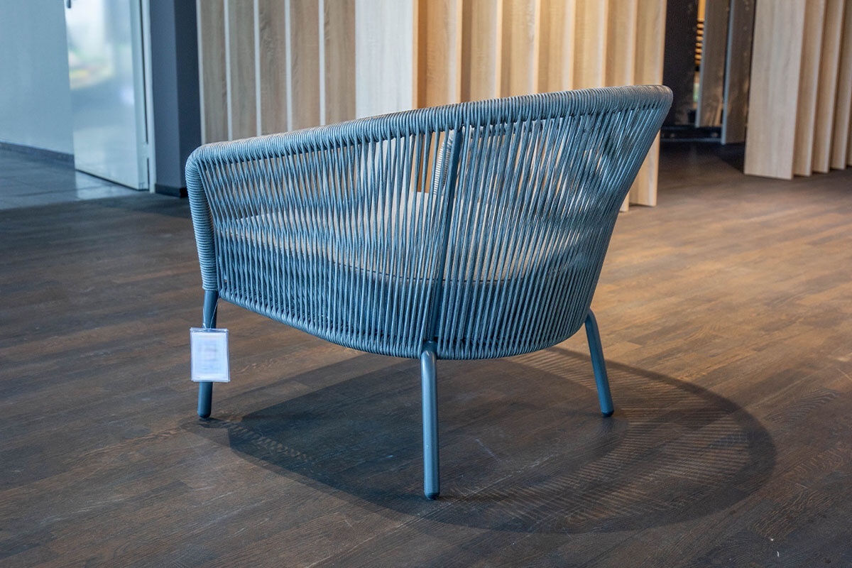 Solpuri - Loungesessel Loop Lounge Outdoor Stoff Bombay Hellgrau Gestell Aluminium Anthrazit Inklusive Hocker - 4