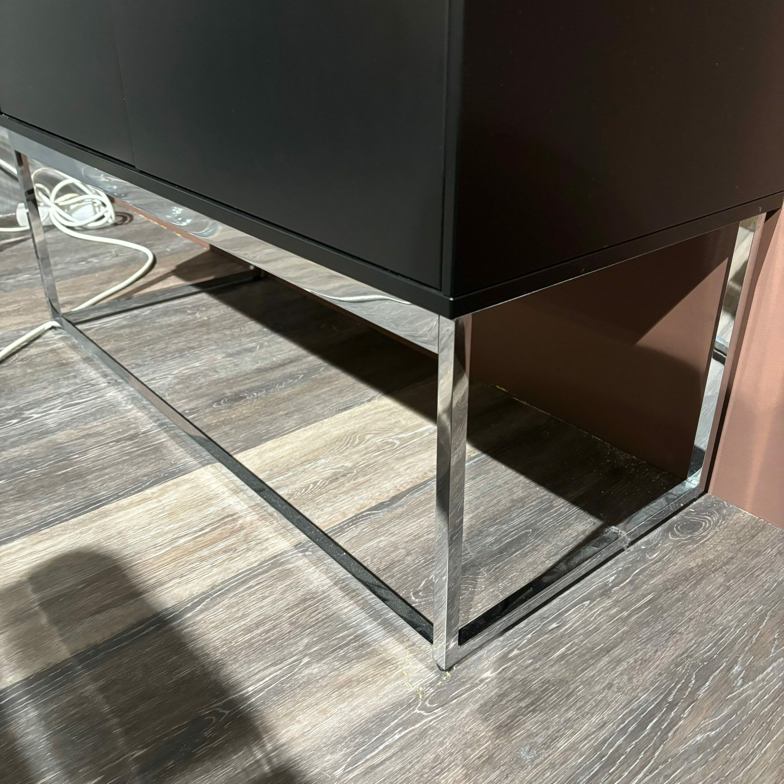 Musterring - Highboard Kara Frame Lack Schwarz Gestell Chrom Glänzend  - 3