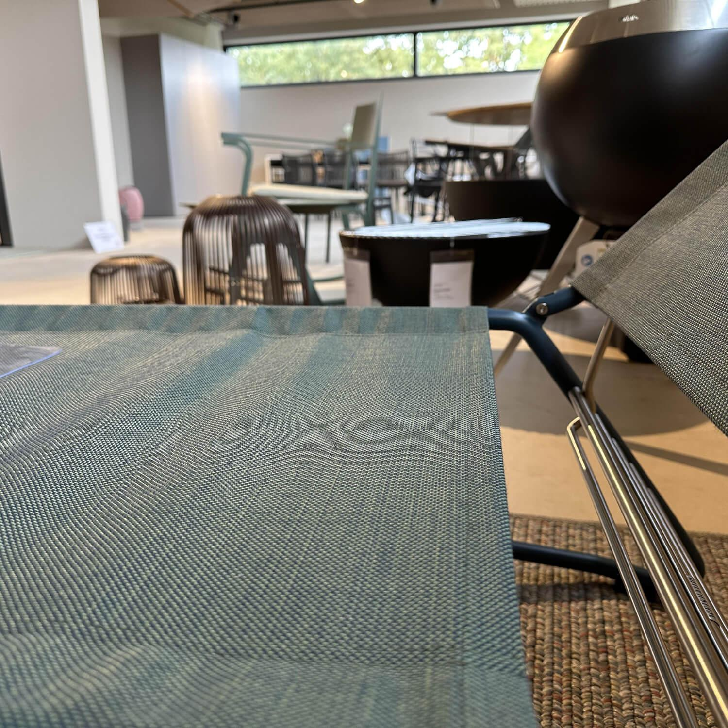 Weishäupl - Sonnenliege Balcony Bespannung Batyline Eden Grünblau Meliert Gestell Edelstahl Rauchblau Pulverbeschichtet - 3