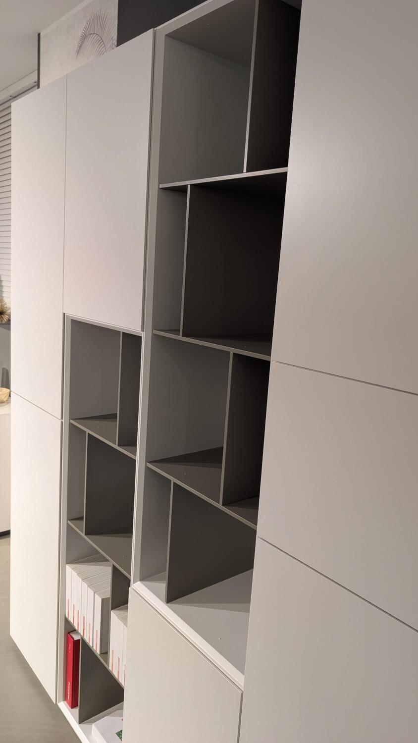 Kettnaker - Wohnwand Alea Lack Matt Weiß Basalt Grau Und Seide Beige - 8