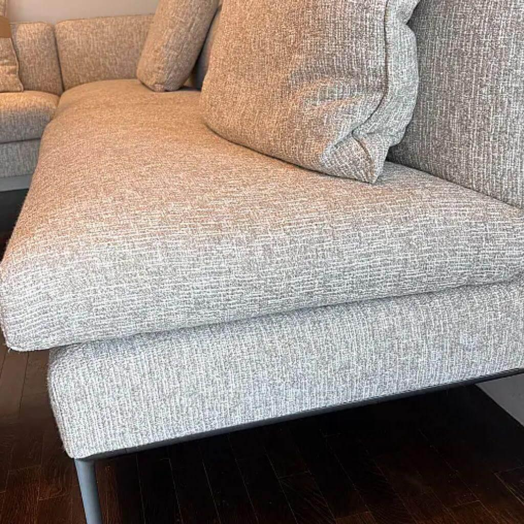Molteni & C - Ecksofa Paul Stoff WI226 William Seil Beige Gestell Metall Zinnfarbig Anthrazit - 8