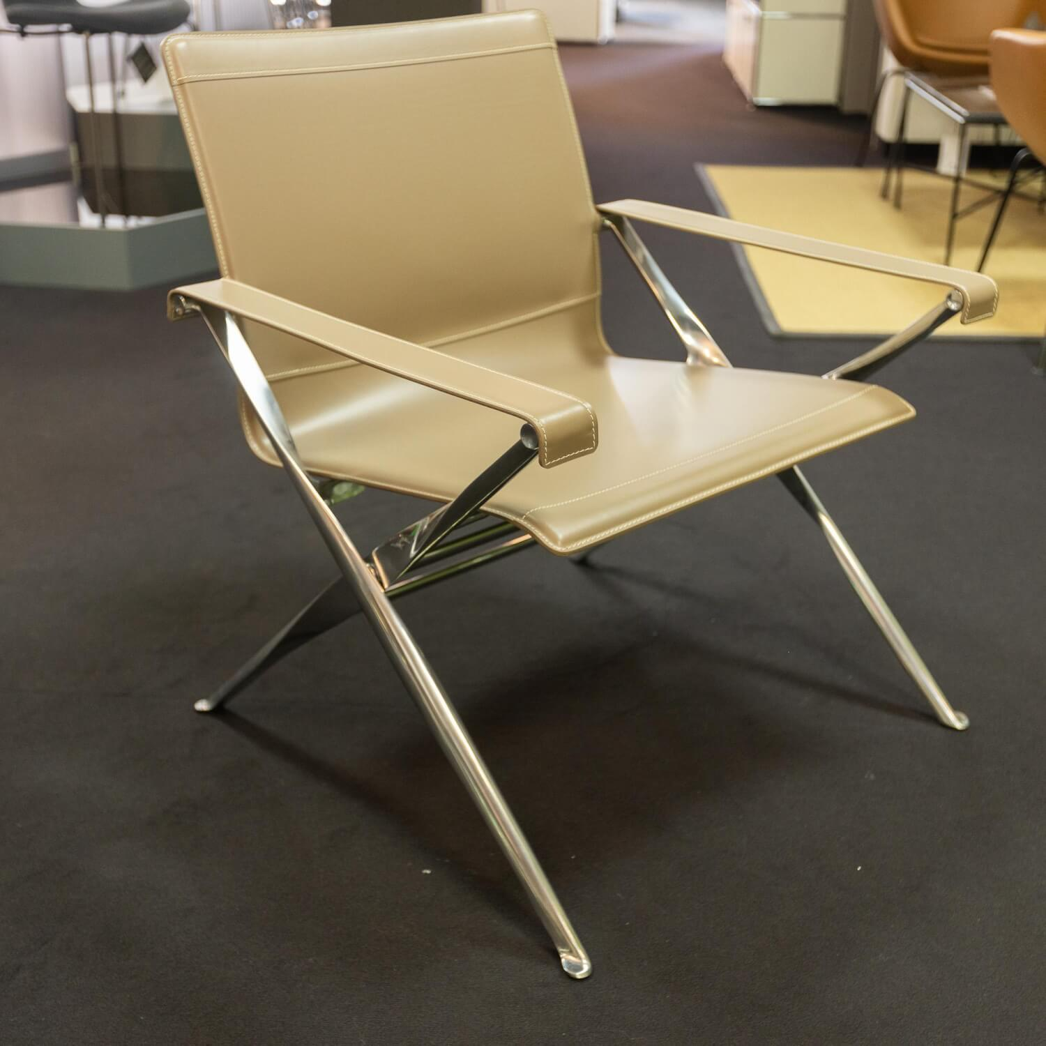 B&B Italia - Sessel Beverly 14  Kernleder Tortora 1121280 Rahmen Aluminium - 4