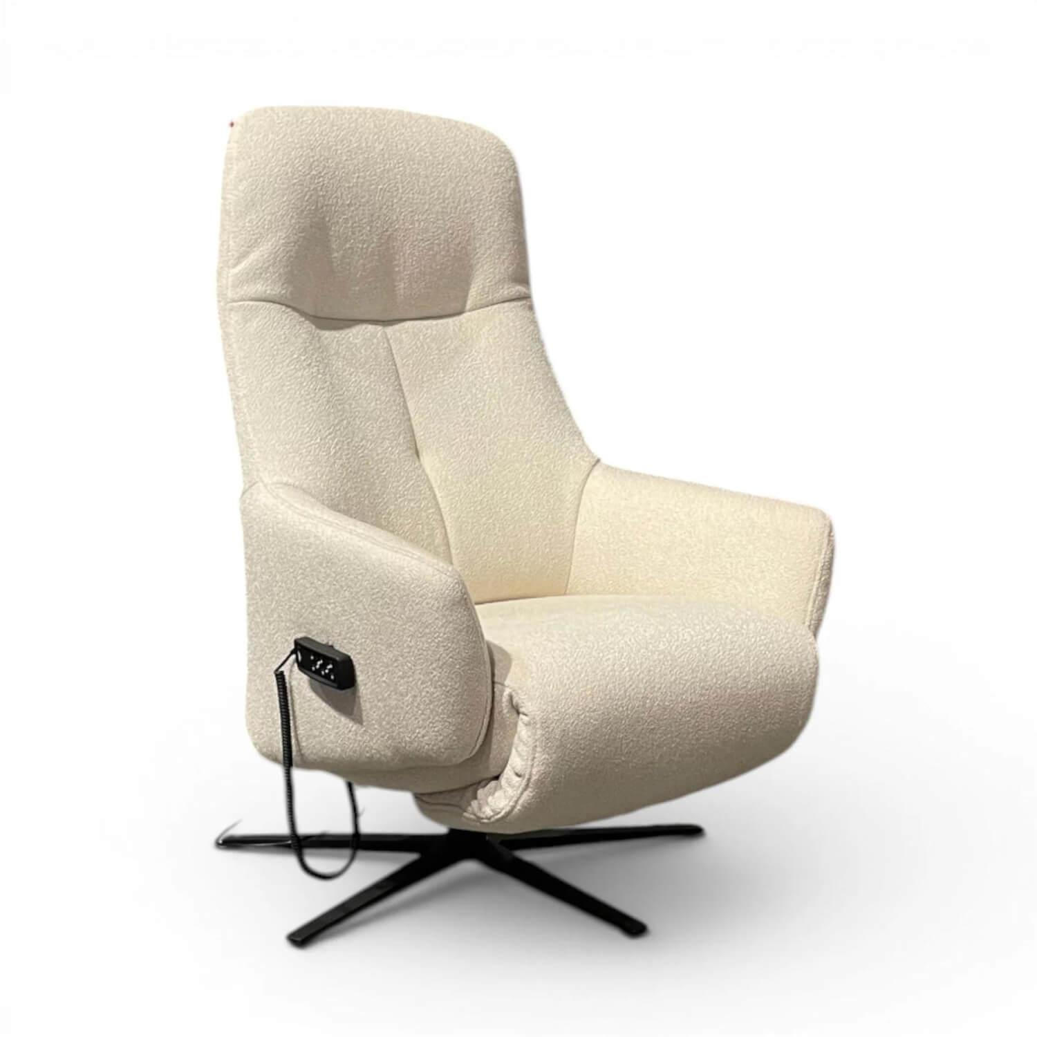 himolla - Sessel 7578 S-Lounger Stoff Q2 Loop Vanilla Cremeweiß Sternfuß Metall Schwarz Inkl. Akku - 9