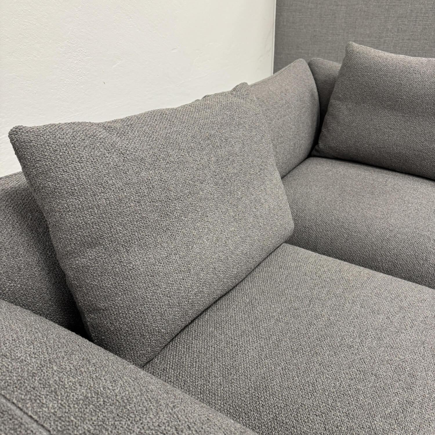 COR - Ecksofa Jalis 21 Stoff 8211 Warmgrau Grau Nahtband 5091 Mittelgrau Inklusive Kissen - 8
