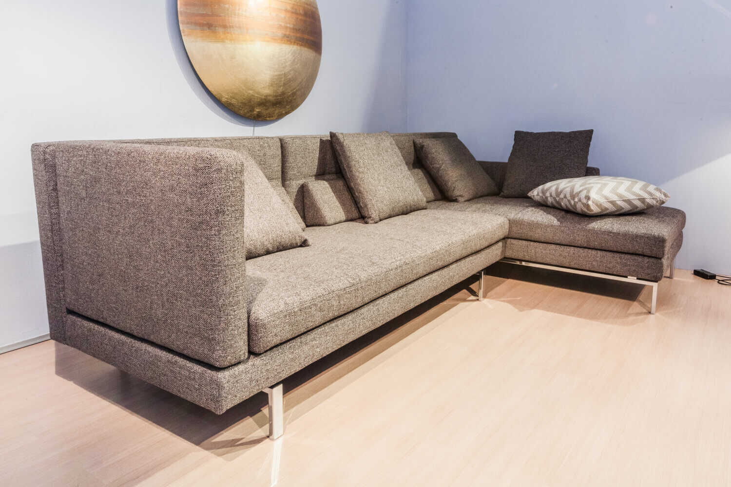 Brühl - Ecksofa Amber in Stoff grau mit verstellbaren Armlehnen - 3