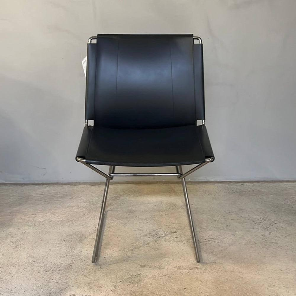MDF Italia - 4er Set Stuhl Neil Leather And Stool Sattelleder Schwarz Gestell Chrom Schwarz - 3