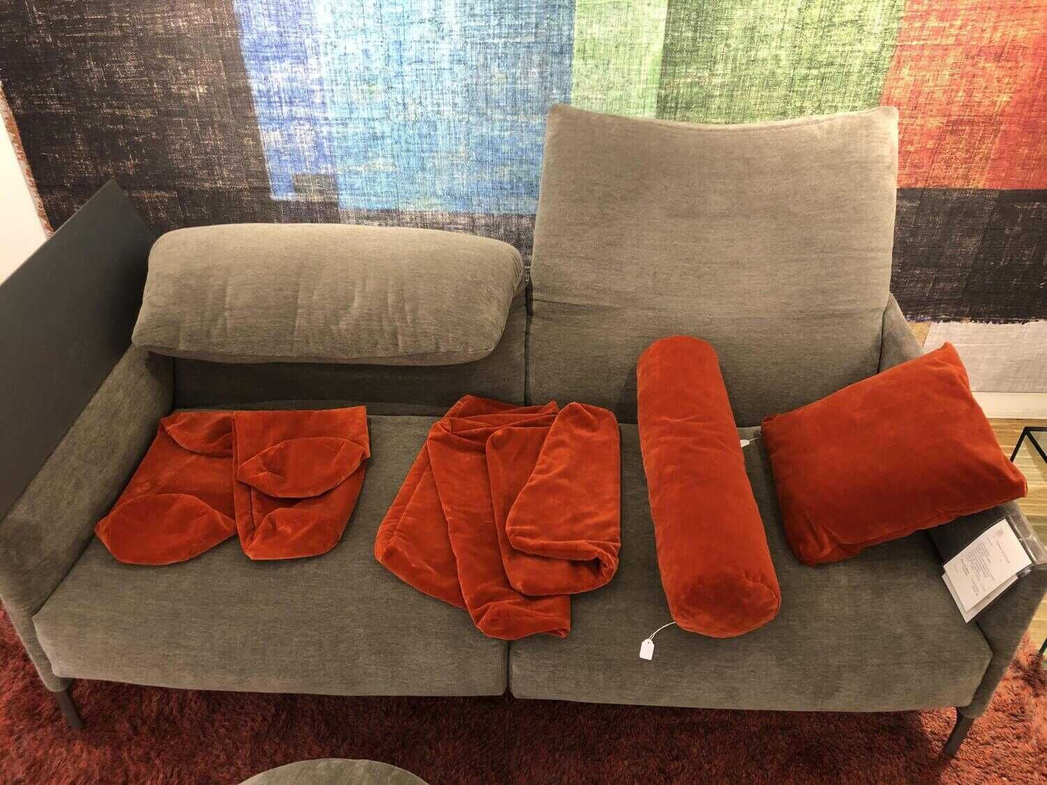 Sofa Avalanche Bezug Stoff 8143 Taupe Mit Sessel Hocker Und Schwenkbarem Rücken