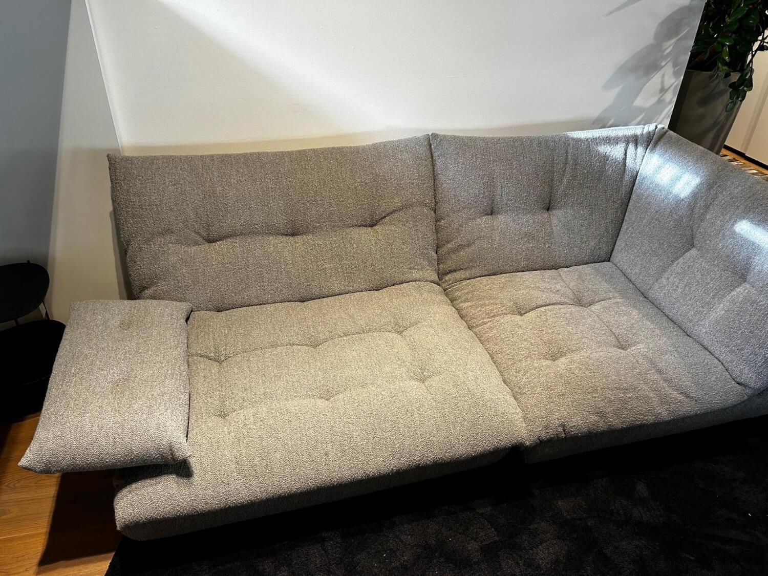 IP Design - Sofa Soulmate Stoff Queen Hellgrau Mit Klappbarer Armlehen Und Ablagetisch - 5