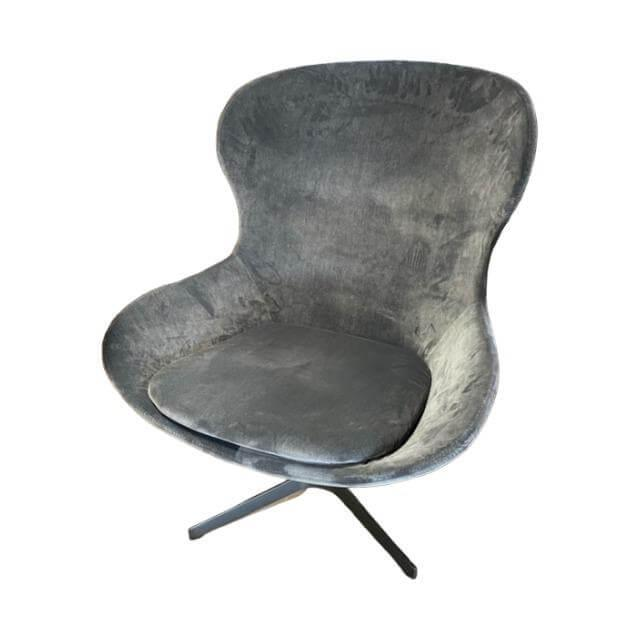 Ditre Italia - Sessel Roun P1N00 Bezug Stoff Grigio Scuro Cat Grau Fuß Stahl Grievole Anthrazit Mit Drehfunktion - 1