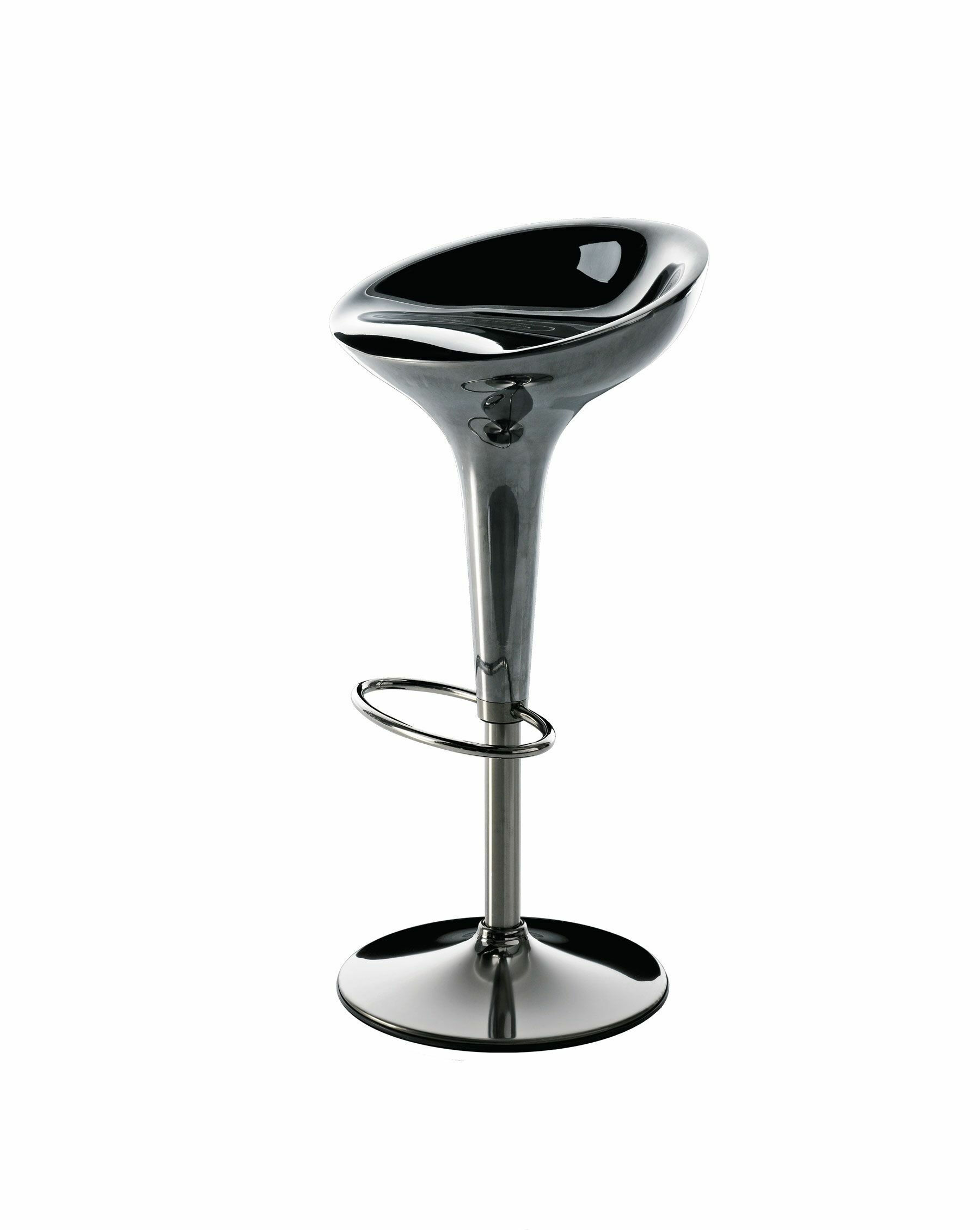 Magis - Barhocker Al Bombo SD240 Sitz Aluminium Poliert Drehgestell Rostfreier Stahl Höhenverstellbar - 1