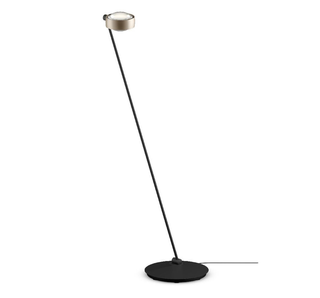 Stehleuchte Sento Lettura LED Aluminium Gold Matt Und Schwarz Matt