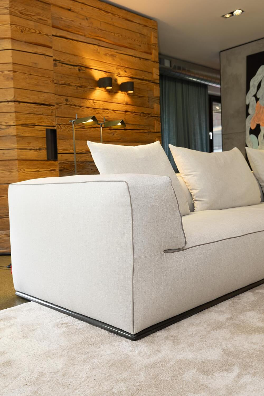 Flexform - Ecksofa Perry Stoff Elvira Beige 1721 Keder Gros Grain 51 - 4