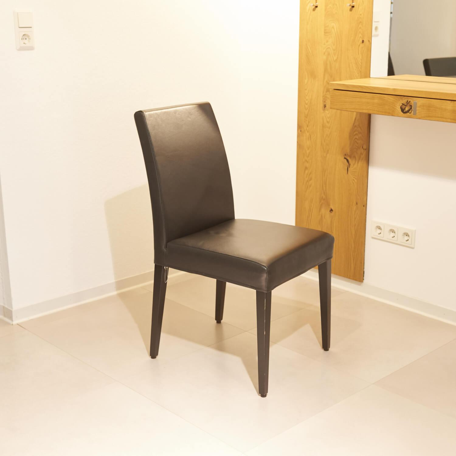 4er-Set Stuhl Fine Leder L7410A Solid 11 Braun ohne Armlehnen