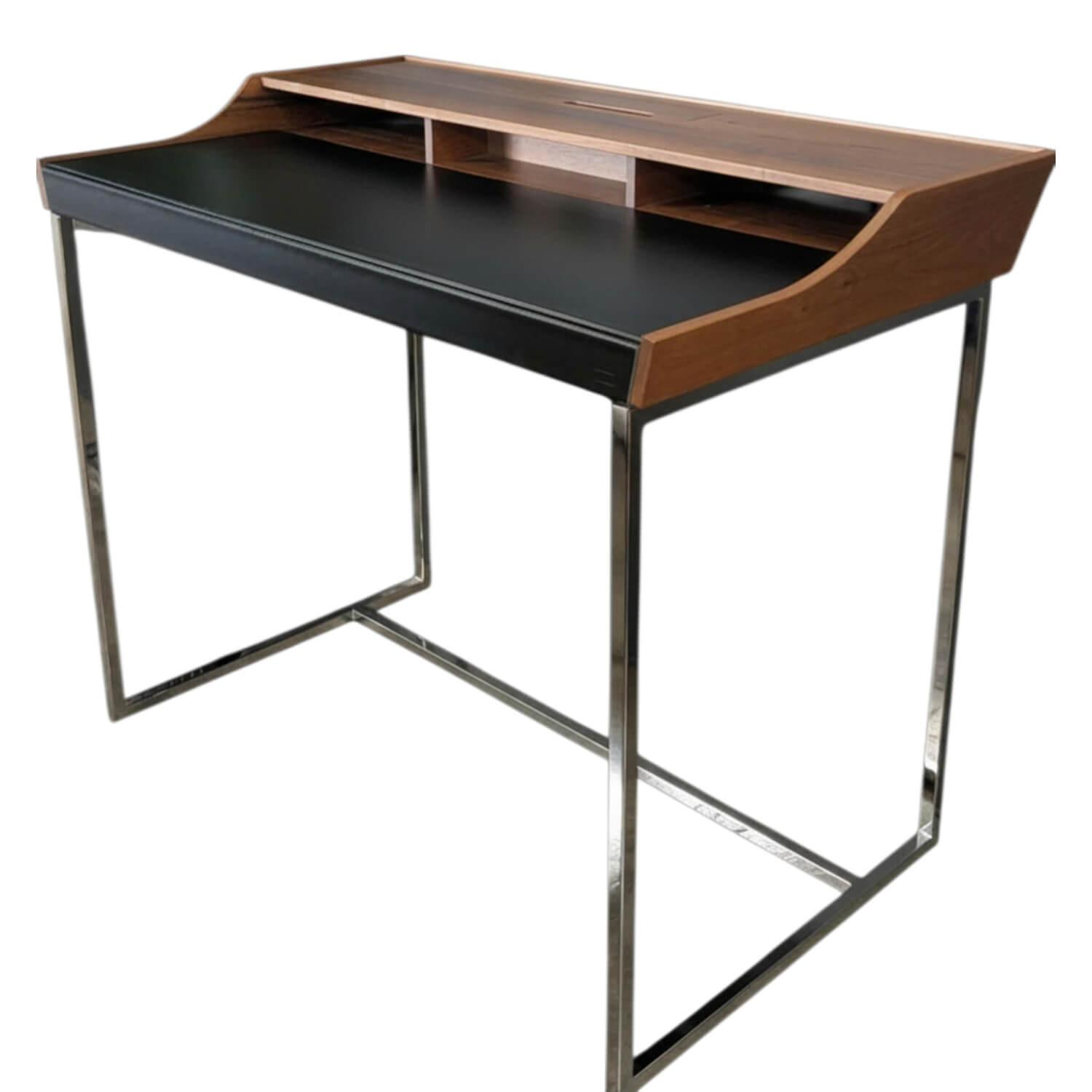 Jori - Sekretär JR-d101 Nussbaum mit Lederauflage Vege Black - 1