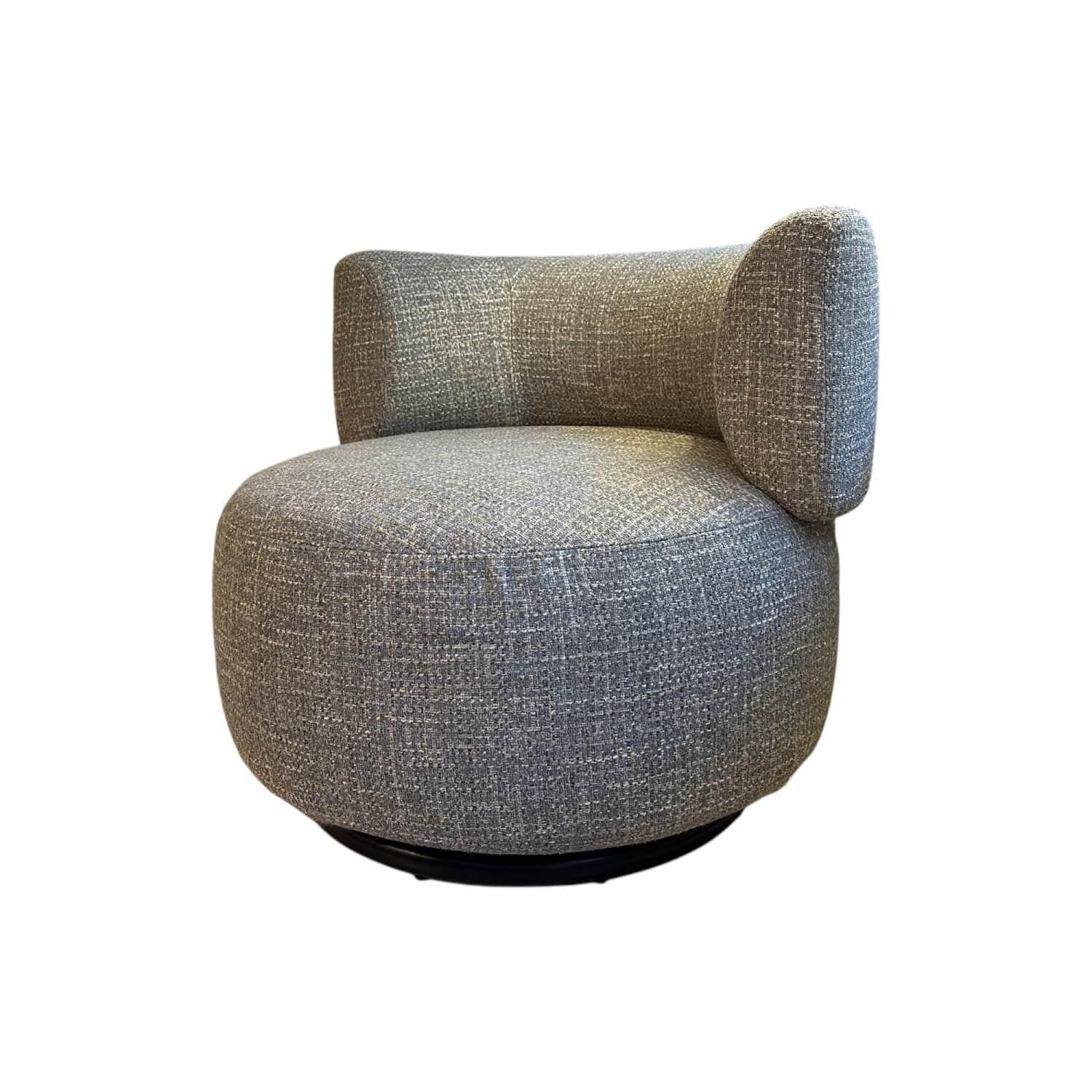 Kartell - Drehsessel K Wait Stoff Texture Grau Beige Füße Schwarz - 1