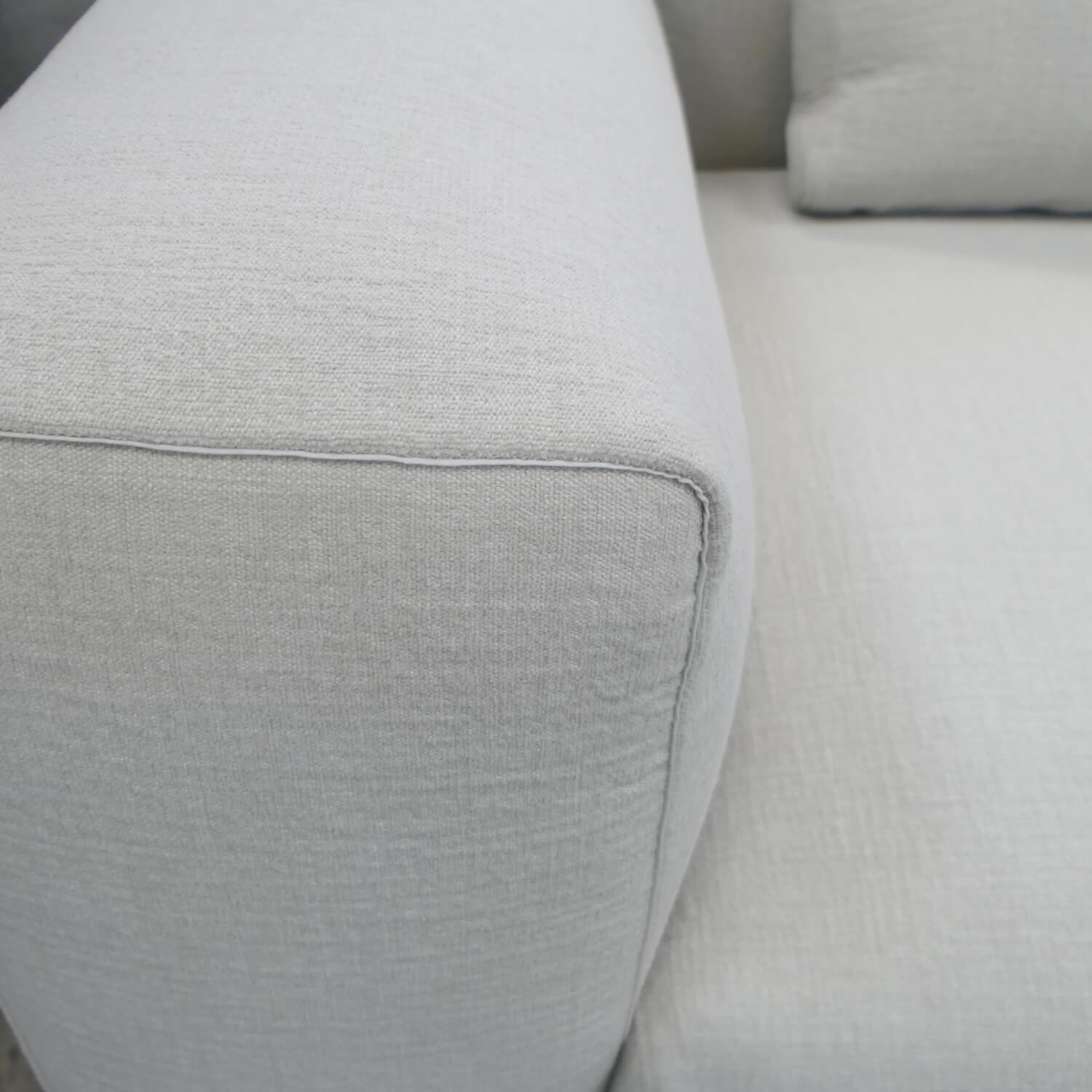COR - Sofa Moss 74311 Stoff 10120 Greige Grau Beige Füße Verchromt Inklusive Hocker Und Rückenkissen - 8