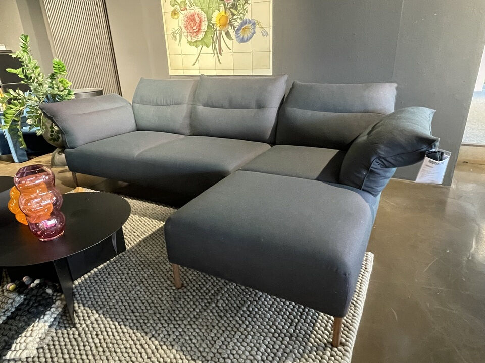 Hay - Ecksofa Pandarine Stoff Fiord 981 Grau Gestell Walnuss Geölt  - 5