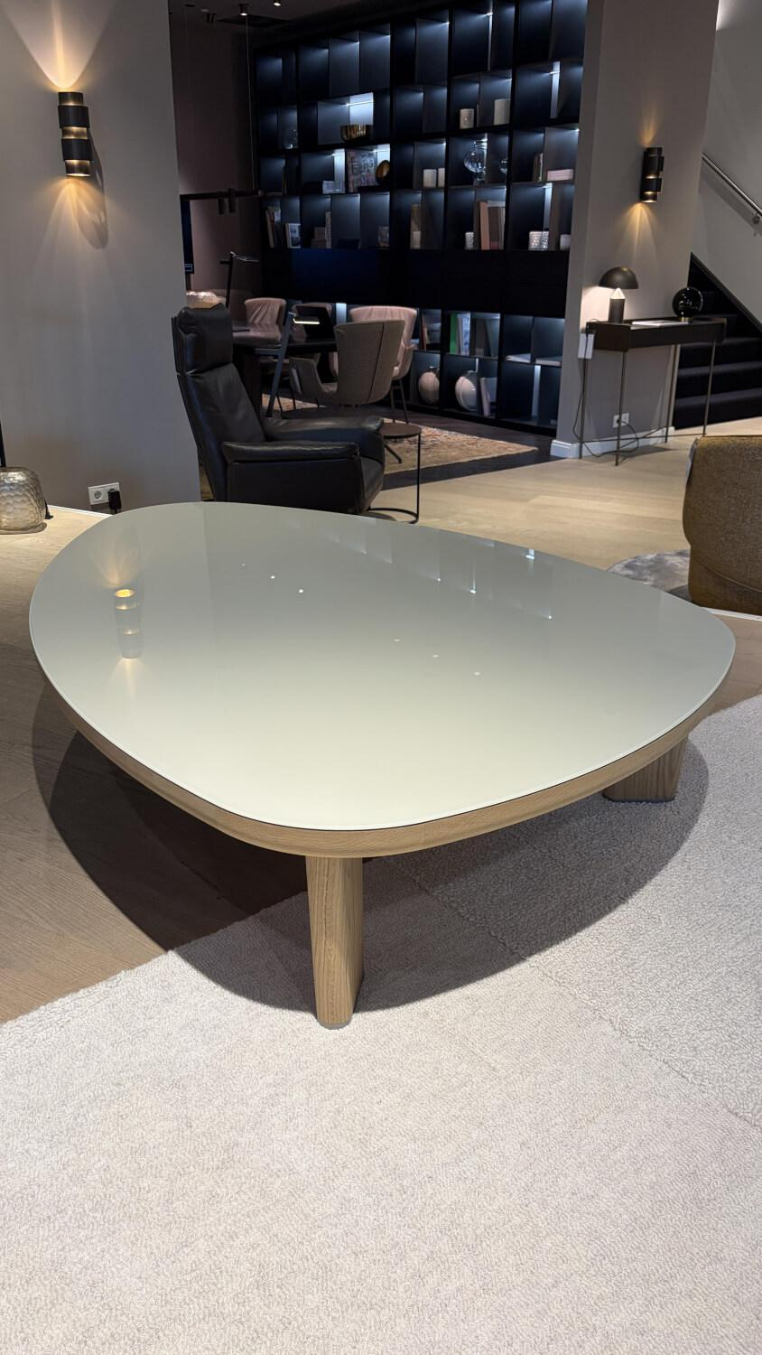 Flexform - Beistelltisch Arnold In Beige Glassplatte Mit Braunem Gestell - 2