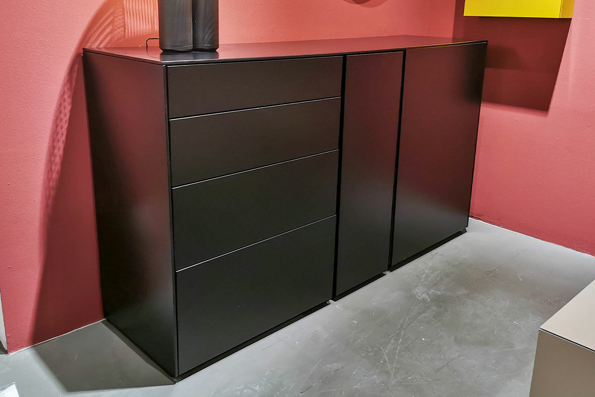 Schönbuch - Sideboard Stripes MDF Schwarz Lackiert Inklusive Schuhböden Lochblech - 5