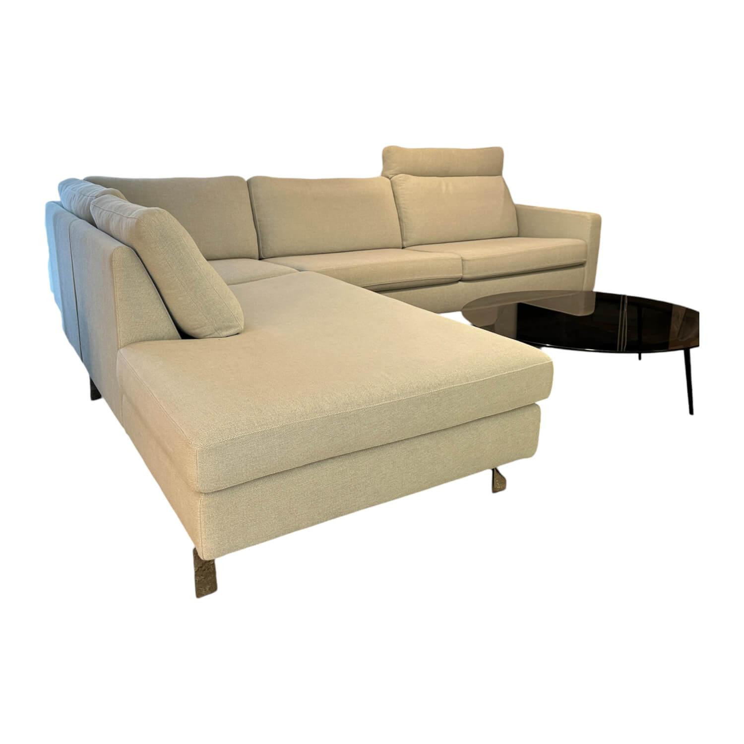 COR - Ecksofa Conseta Stoff 9124 Eisengrau Schmalfuß Verchromt - 1
