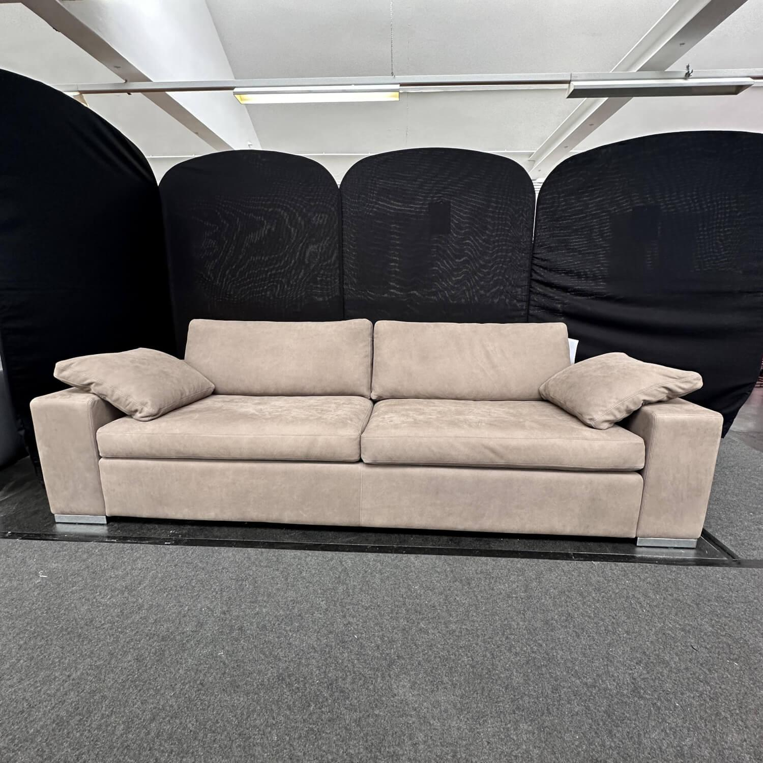 COR - Sofa Conseta Leder 683 Taupe Beige Rahmenfuß Verchromt Füllungen Luftzellen Inklusive Armlehnenkissen - 3