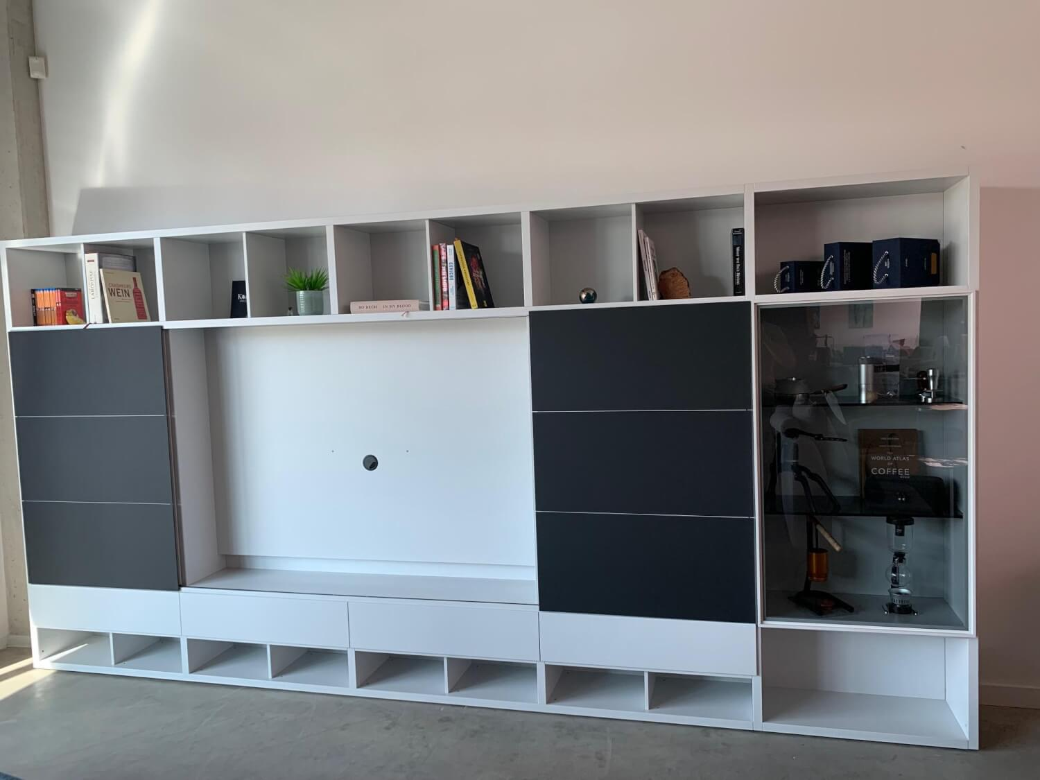 Kettnaker - Shelf unit Vita width 390 matt lacquer white Fenix black - 5