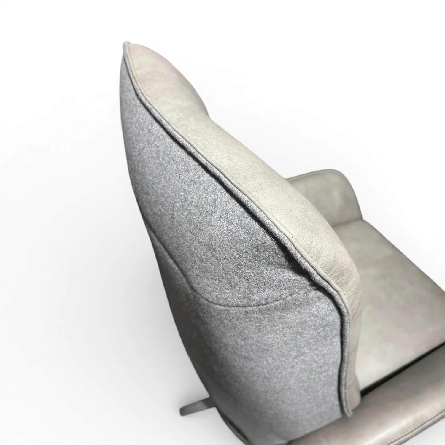 himolla - Sessel 7928 Easy-Swing Stoff/Leder Kombination Stoff Salino Anthrazit Leder Eleganza Grau Sternfuß Edelstahl Inkl. Elektr. Relax-Funktion - 4