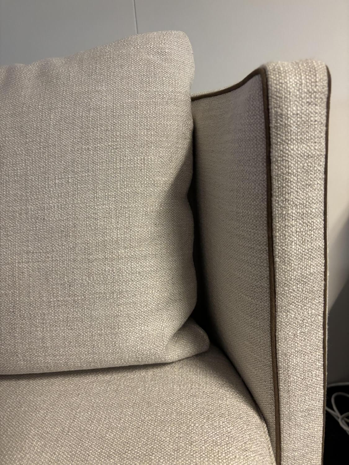Minotti - Drehstuhl Torii Stoff Ecru Beige Gestell Metall Bronze Drehbar - 6