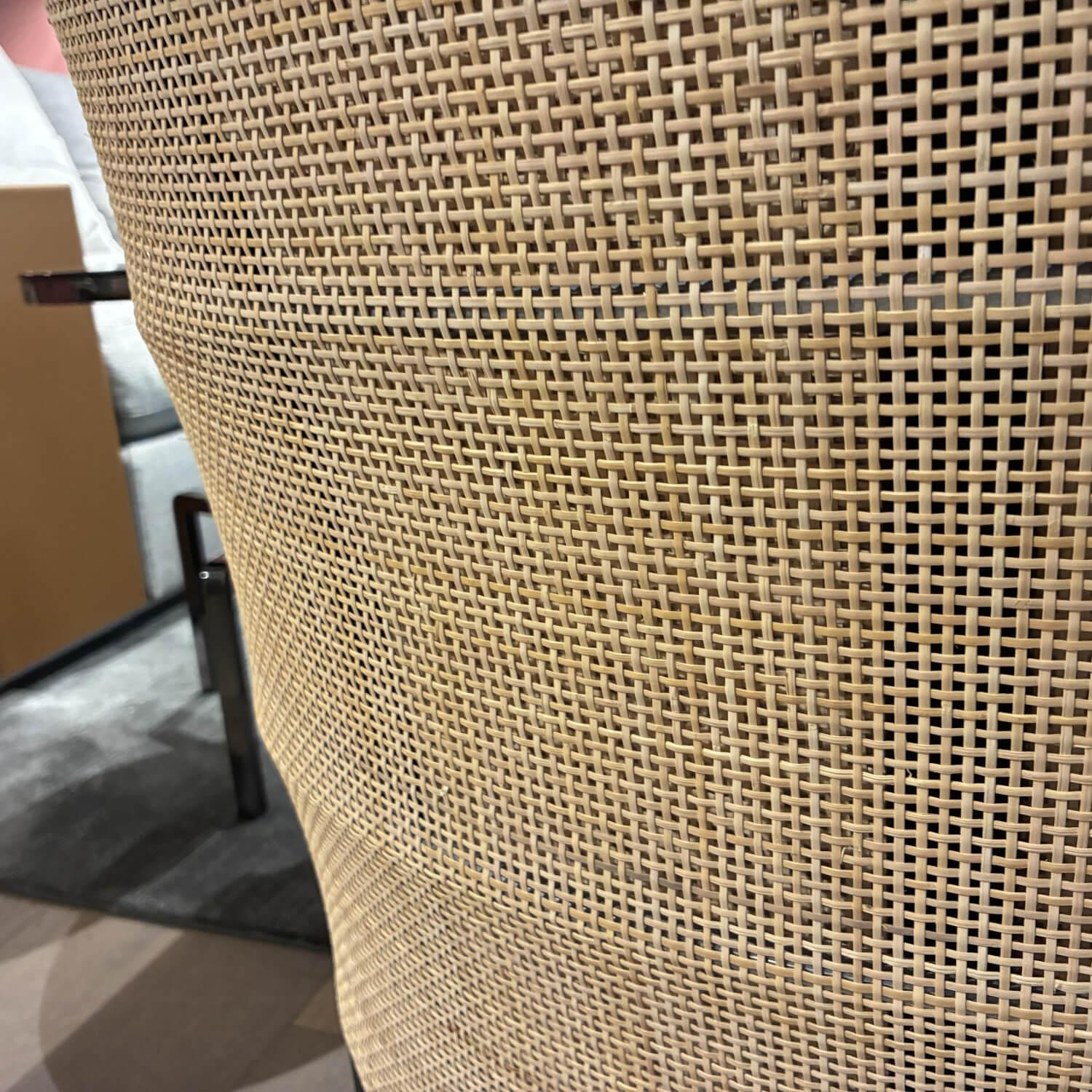 Flexform - Sessel Mozart Sitz Stoff Weiß Rücken Geflecht Gestell Schwarz Gebeizt Mit Rollen - 6