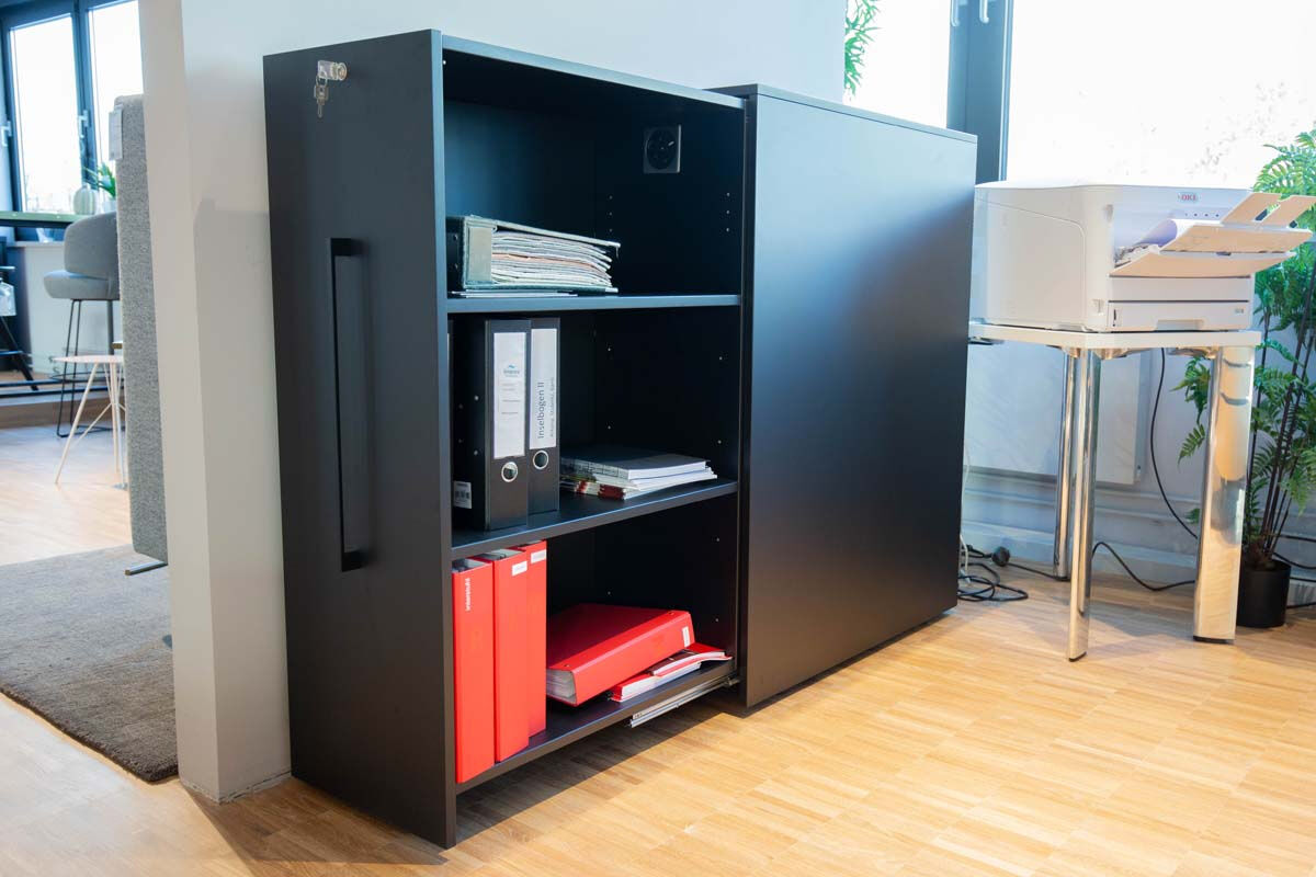 Palmberg - Bürocontainer Orga-Plus Vulkanschwarz mit Frontauszug - 3