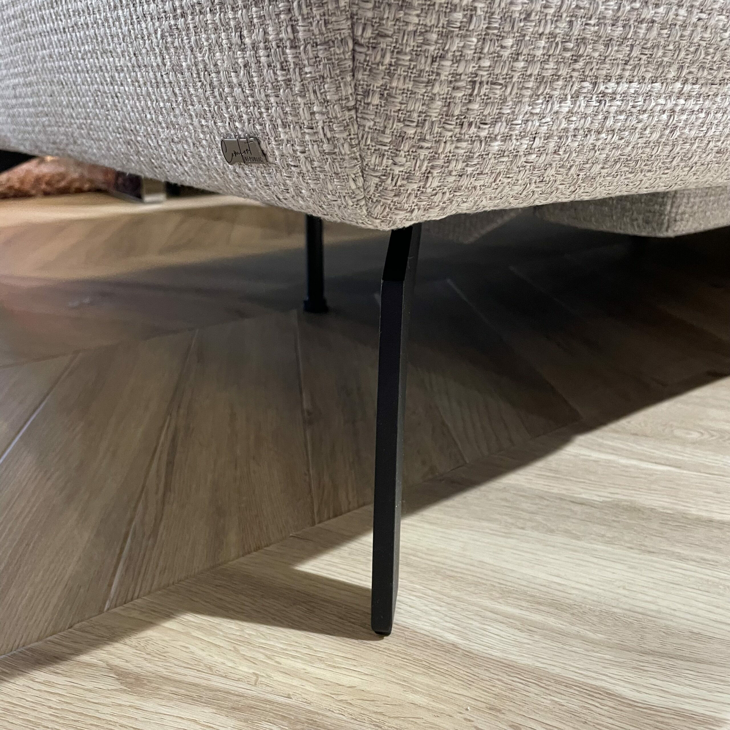 DFM - Ecksofa Theodor Stoff Catona Beige mit motorischer Verstellung und 1 Kopfstütze - 5