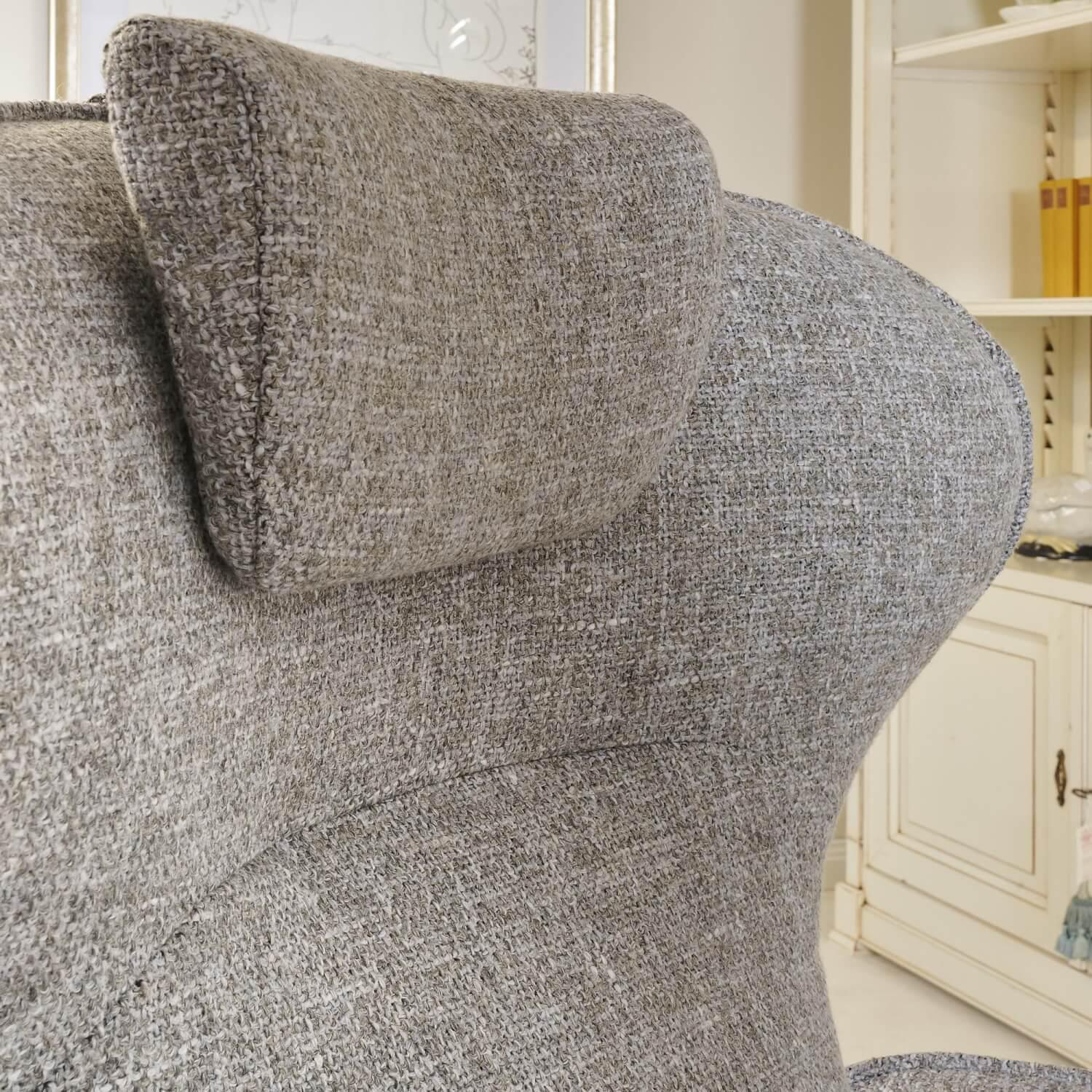 Jori - Funktionssessel Daydreamer Mit Nackenkissen Bezug Innen Stoff Aco 212|F2a Grau Außen Leder Nubuk Creme - 10