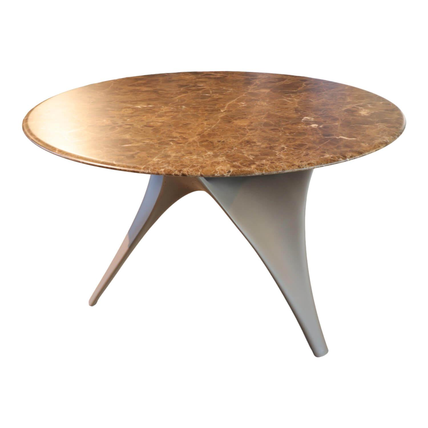 Molteni & C - Esstisch Rund Arc Platte Marmor Emperador Dark Gestell Bronze - 1