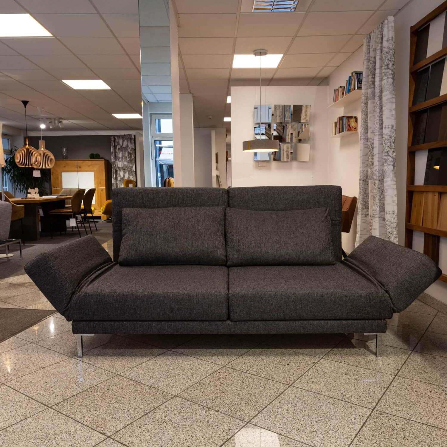 Franz Fertig - Schlafsofa Riga XL 933500 Stoff E4065 Grau Metallfuß Verchromt - 5