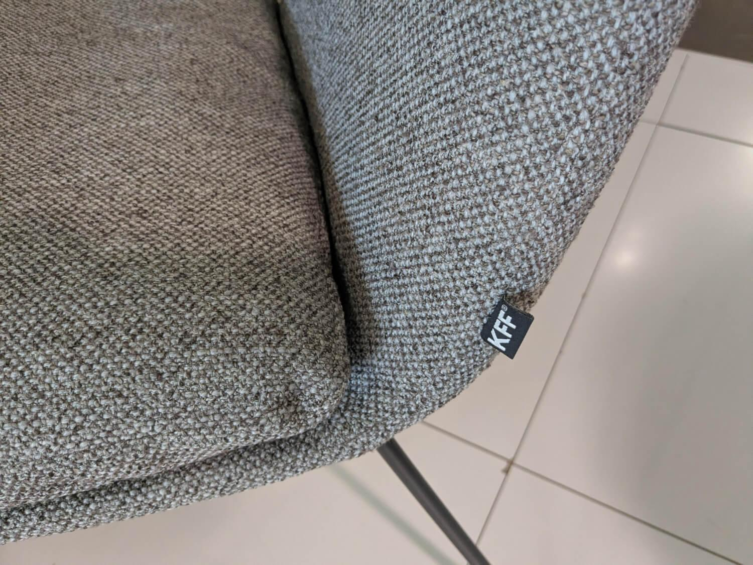 KFF - Tischgruppe Furca 6 Stühlen Faye Stoff 1202 Greige Füße Metall Schwarz - 4